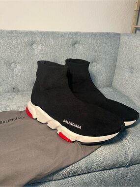 Balenciaga Speed Trainer Mid’ Black Red sneakers